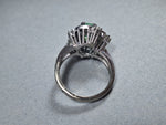 Vintage 14ct white gold Emerald & Diamond Cluster