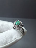 Vintage 14ct white gold Emerald & Diamond Cluster