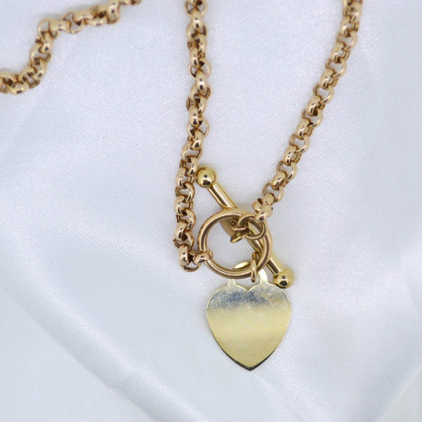 Vintage 9ct Heart Gold Belcher Necklace