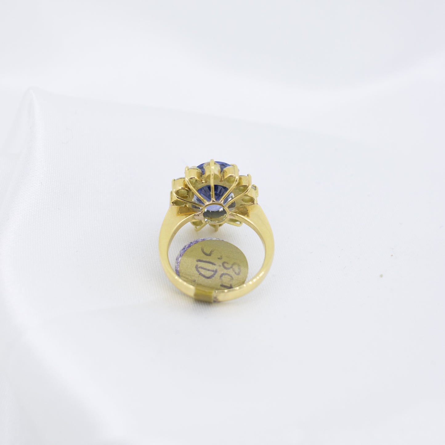 Large Ceylon Sapphire & Diamond Ring
