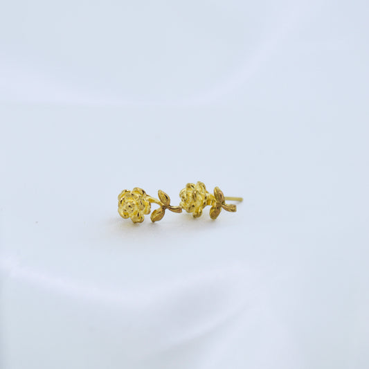 9ct Yellow Gold Flower Earrings
