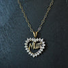 9ct Yellow gold Mum pendant with White Gold detailing, on a trace chain