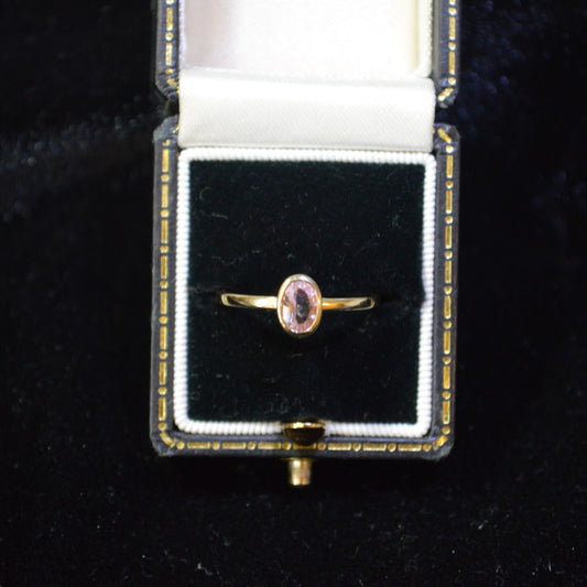 9ct Yellow Gold & Pink Cubic Zirconia Ring
