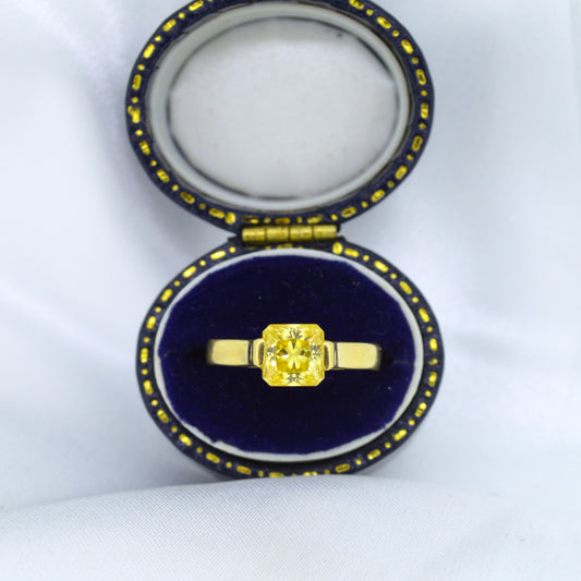 18ct Yellow Gold & tension-set Yellow Sapphire Ring