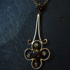 Vintage 9ct Rose Gold Garnet & Seed pearl pendant with chain