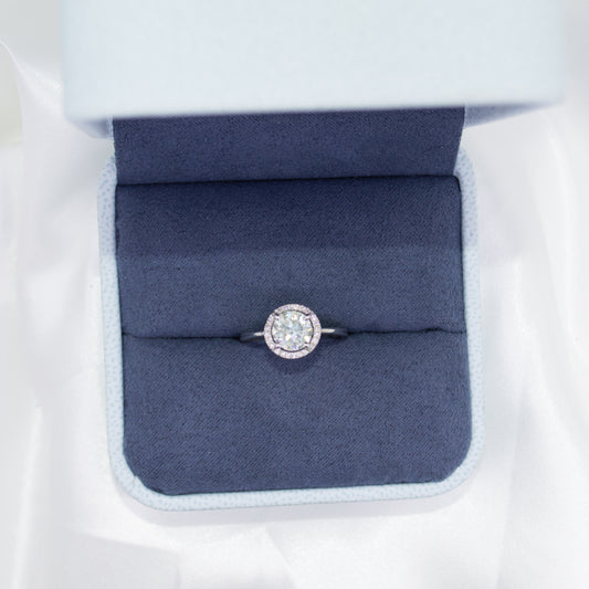 14ct White Gold & Round Brilliant Cut Diamond Ring