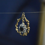 Vintage 9ct yellow gold sapphire and diamond pendant