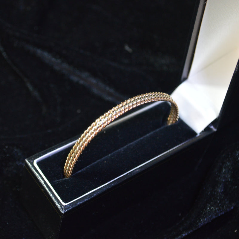Tri-Tone 9ct Bangle