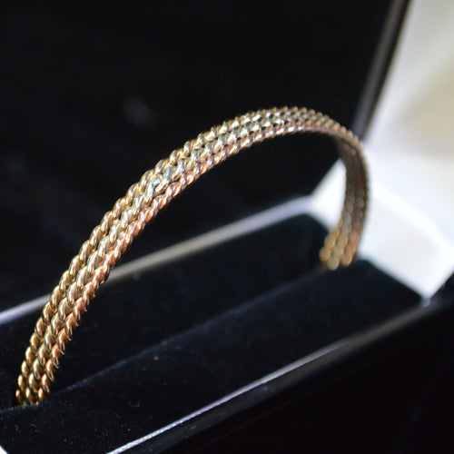 Tri-Tone 9ct Bangle