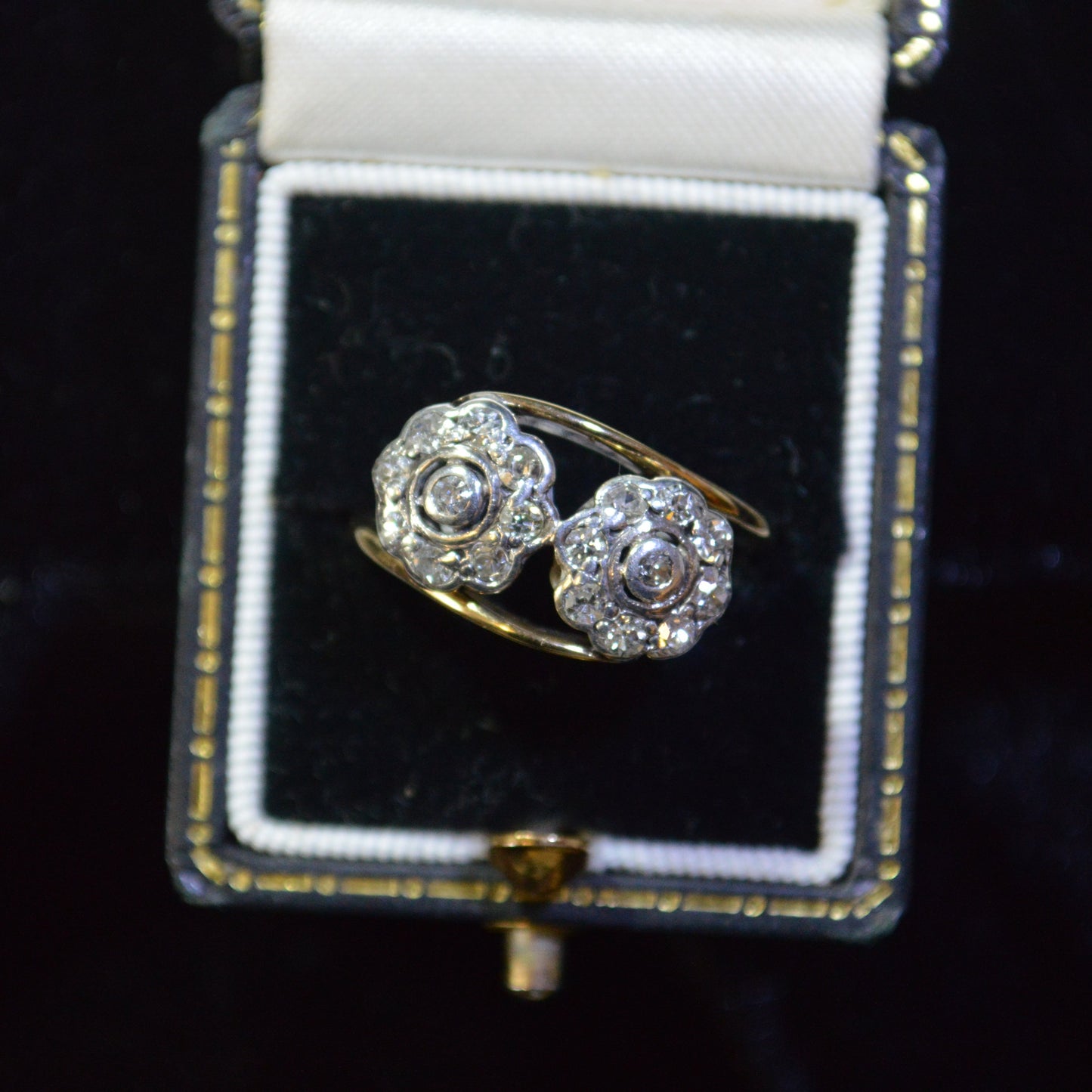 18ct Flower double cluster Daisy Diamond Ring