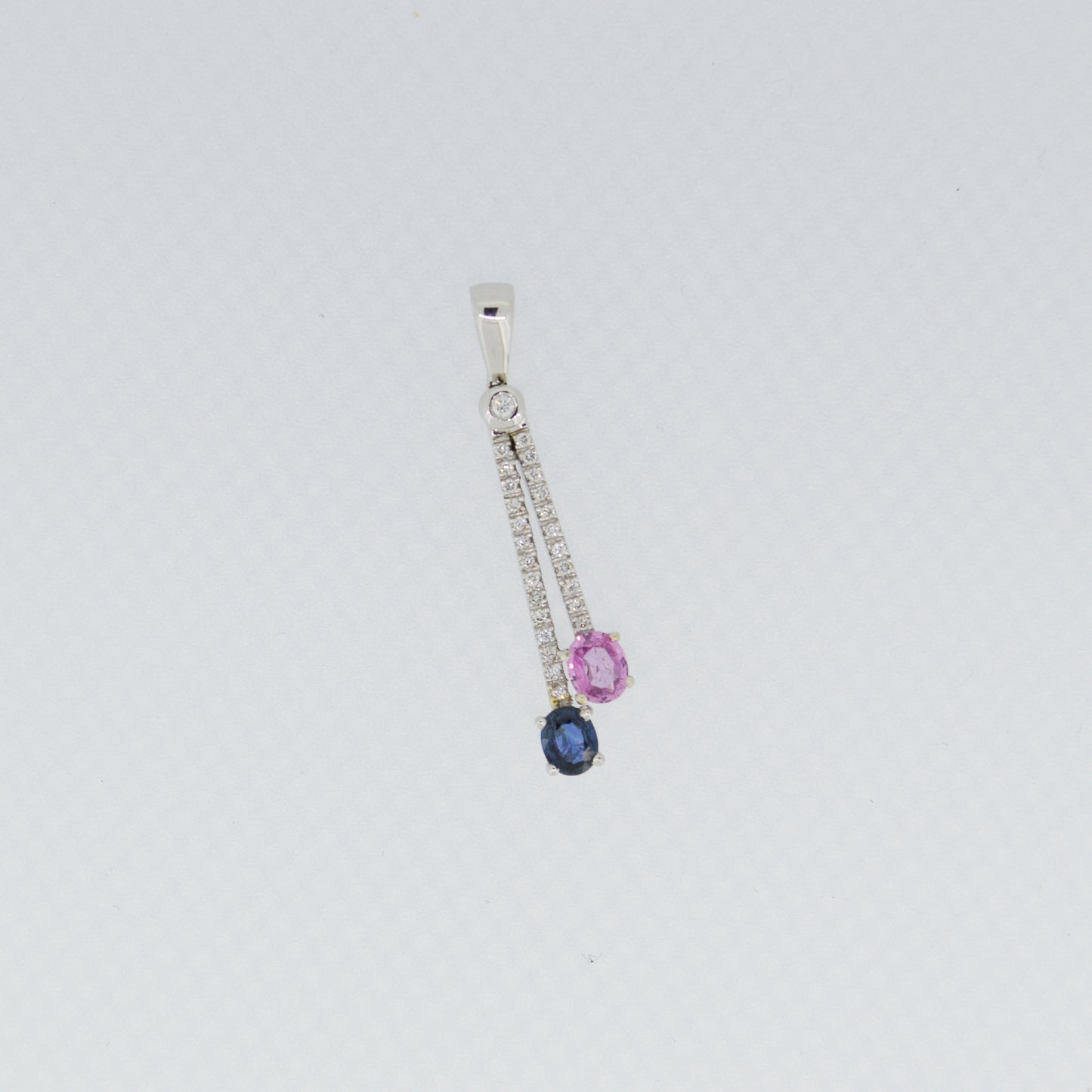 9ct White Gold Sapphire Pendant
