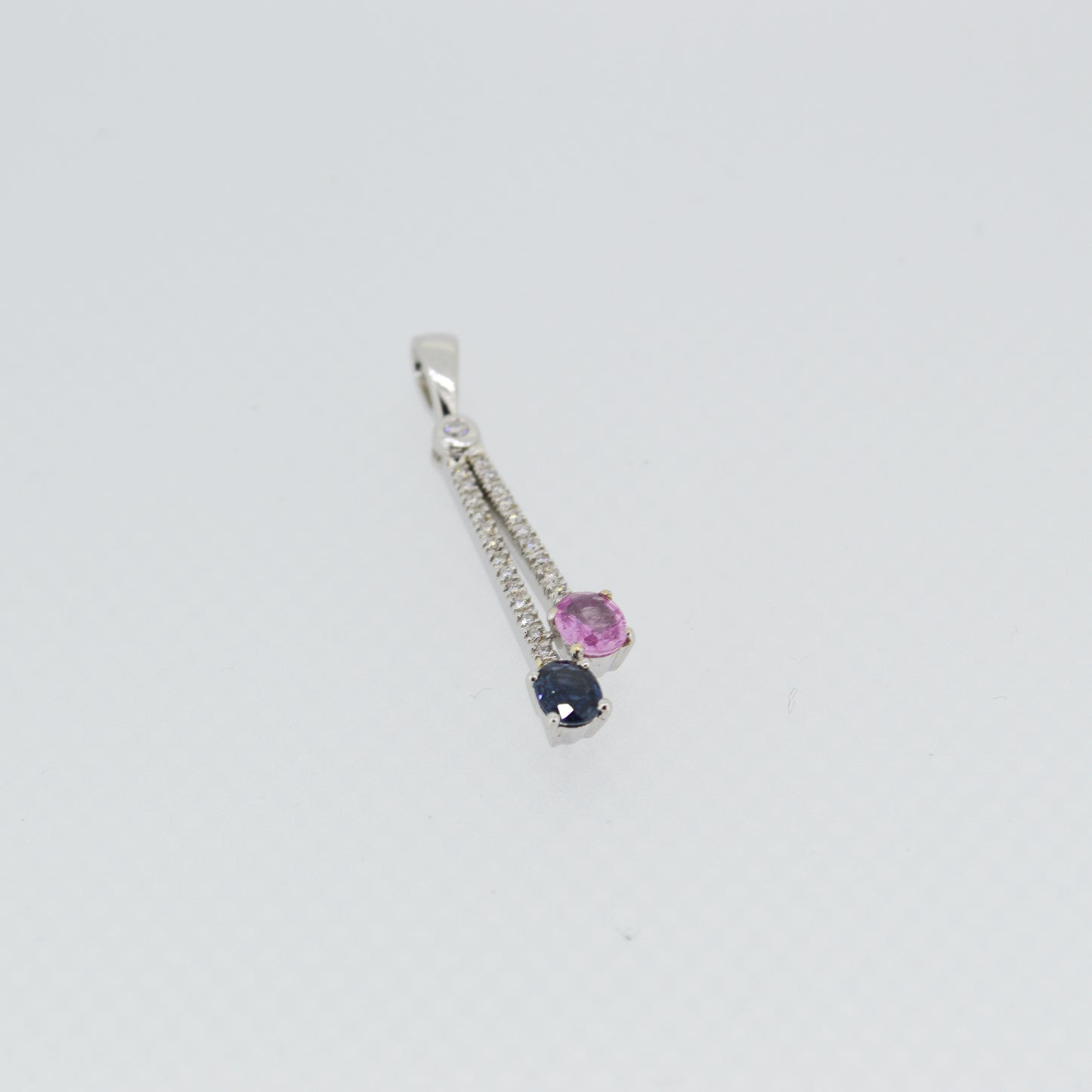 9ct White Gold Sapphire Pendant