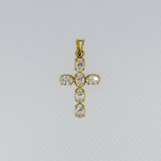 Vintage 9ct Gold Cubic Zirconia Cross