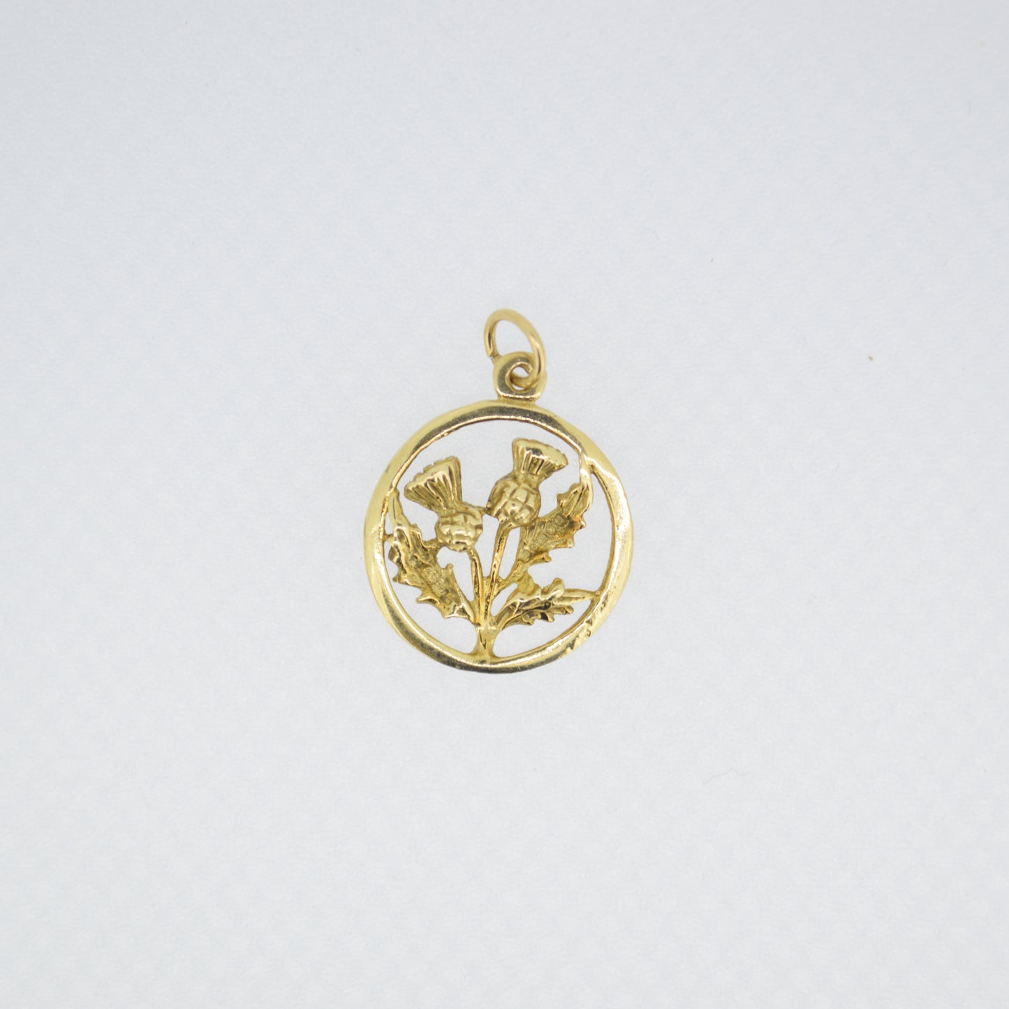 9ct Yellow Gold Scottish thistle Pendant