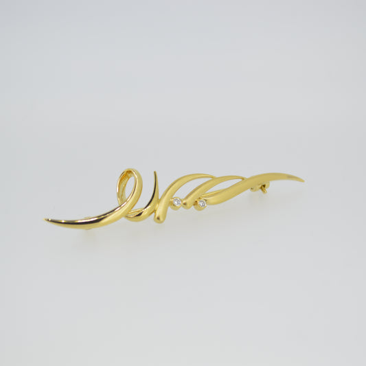 18ct Gold brooch with Diamond