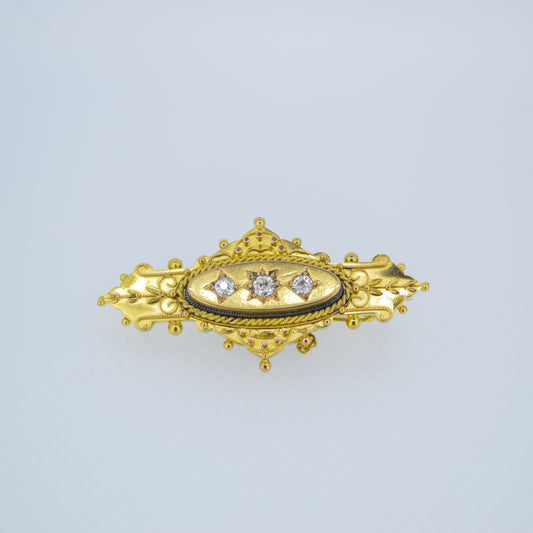 Gold Diamond Brooch