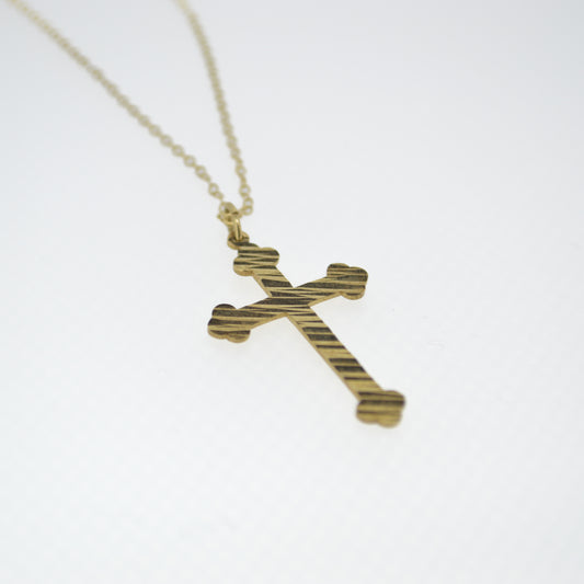 9ct yellow gold Cross pendant with chain