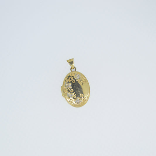 Vintage 9ct flower decorated Gold Locket