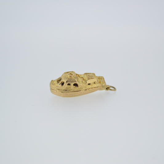 Vintage 9ct Gold Motor Boat Charm