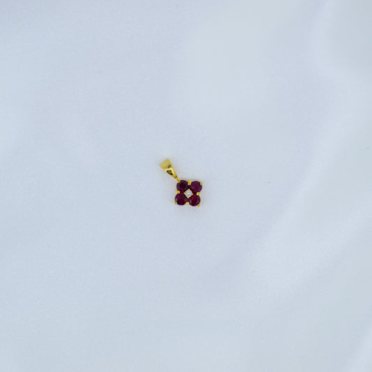9ct Ruby Flower Pendant