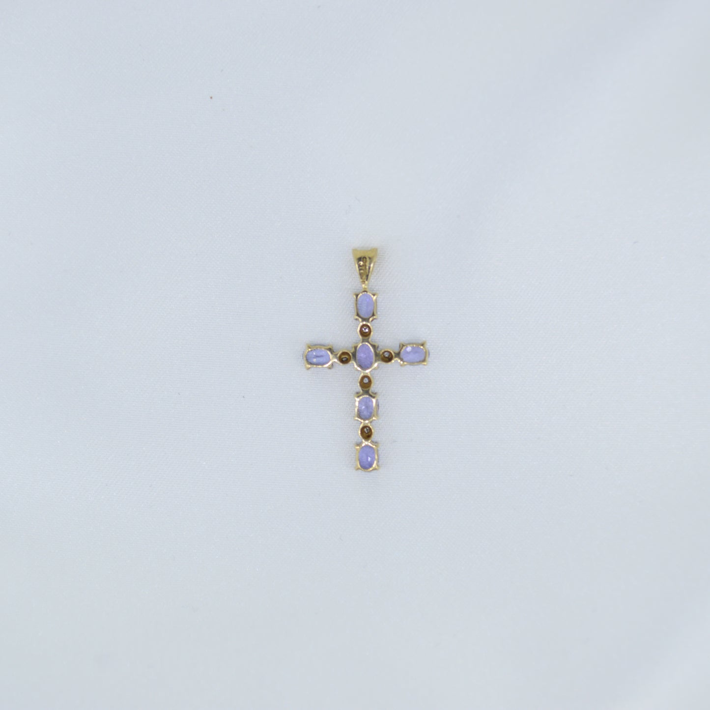 9ct Purple Cubic Zirconia Cross Pendant