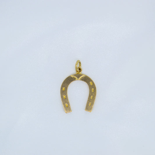 Solid 9ct Yellow Gold Horse Shoe Pendant