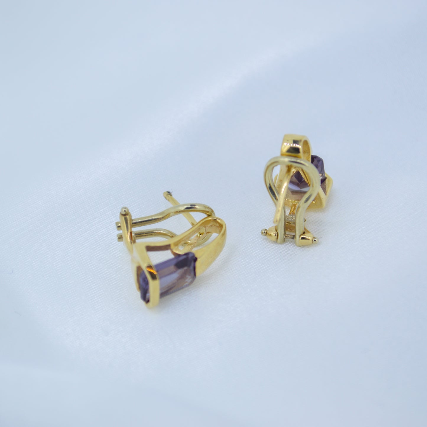 14ct Yellow Gold Amethyst Chain & Earring Set