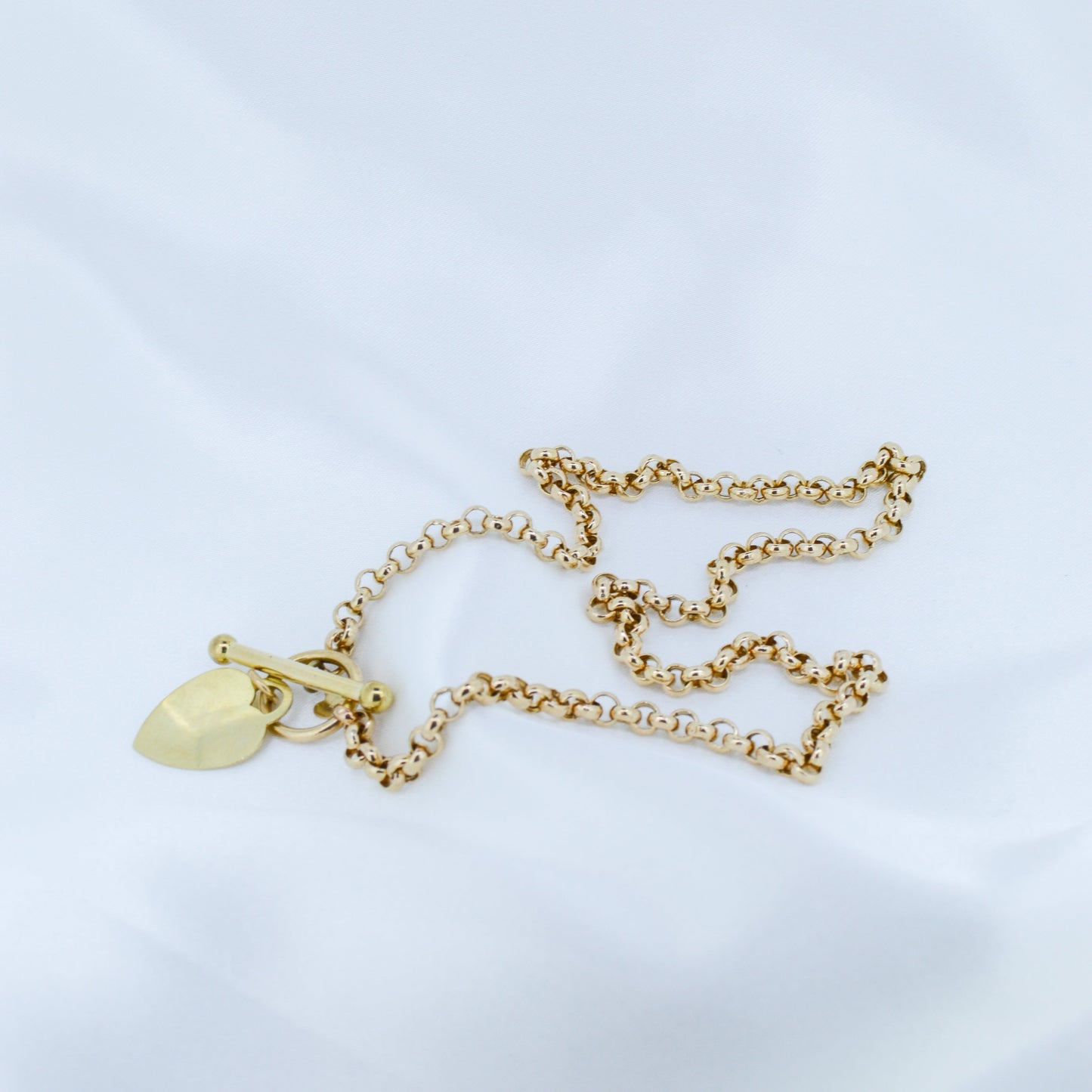 Vintage 9ct Heart Gold Belcher Necklace