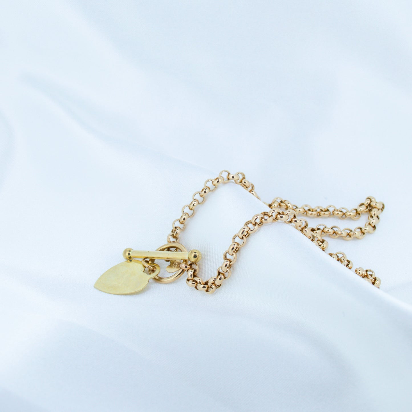 Vintage 9ct Heart Gold Belcher Necklace