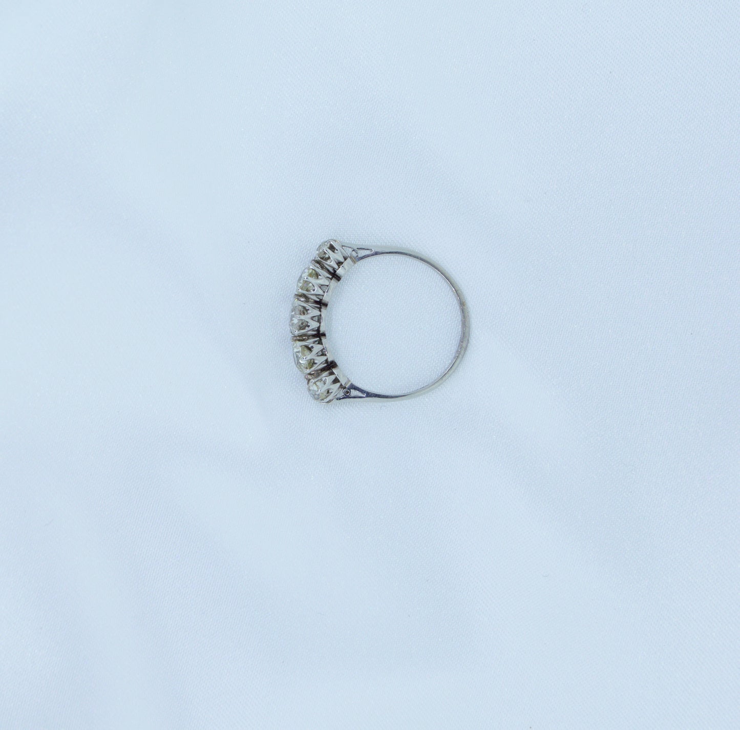 Vintage Five Stone Old-Cut Diamond ring on a Platinum band