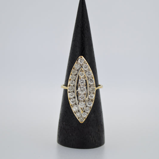 Antique Art Deco 18ct Yellow Gold & Diamond ring