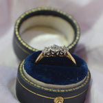 Vintage 18ct three-stoned old cut Diamond ring