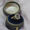 9ct Amethyst with cubic zirconia ring