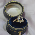 9ct Amethyst with cubic zirconia ring