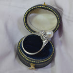 18ct white gold Pearl & Diamond ring