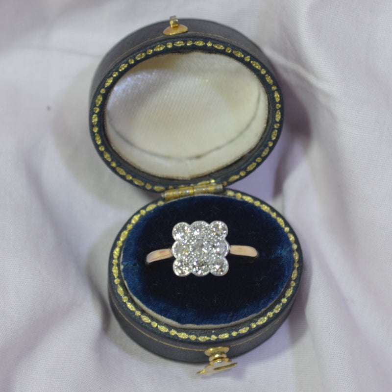 Vintage 18ct Flat-top Diamond Cluster