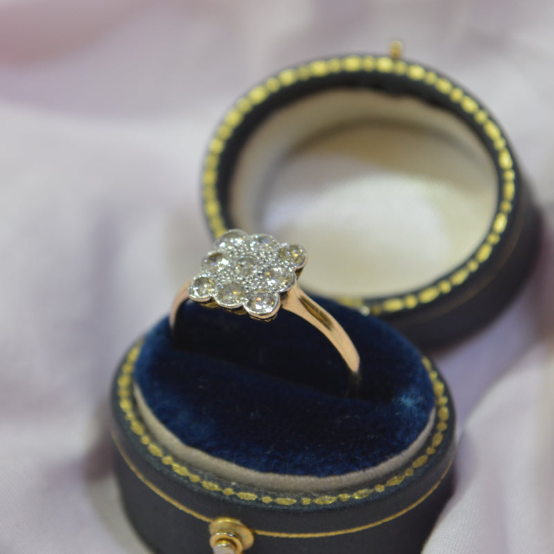 Vintage 18ct Flat-top Diamond Cluster