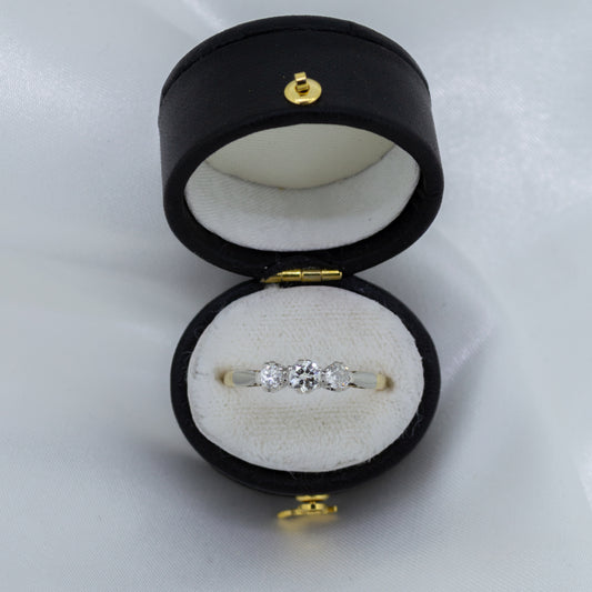 Vintage 18ct three-stone old cut Diamonds