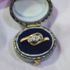 Vintage 18ct three-stoned Old Cut Diamond ring
