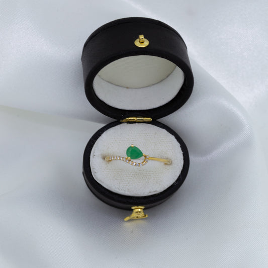 Jade & Diamond cross ring set in 22ct gold