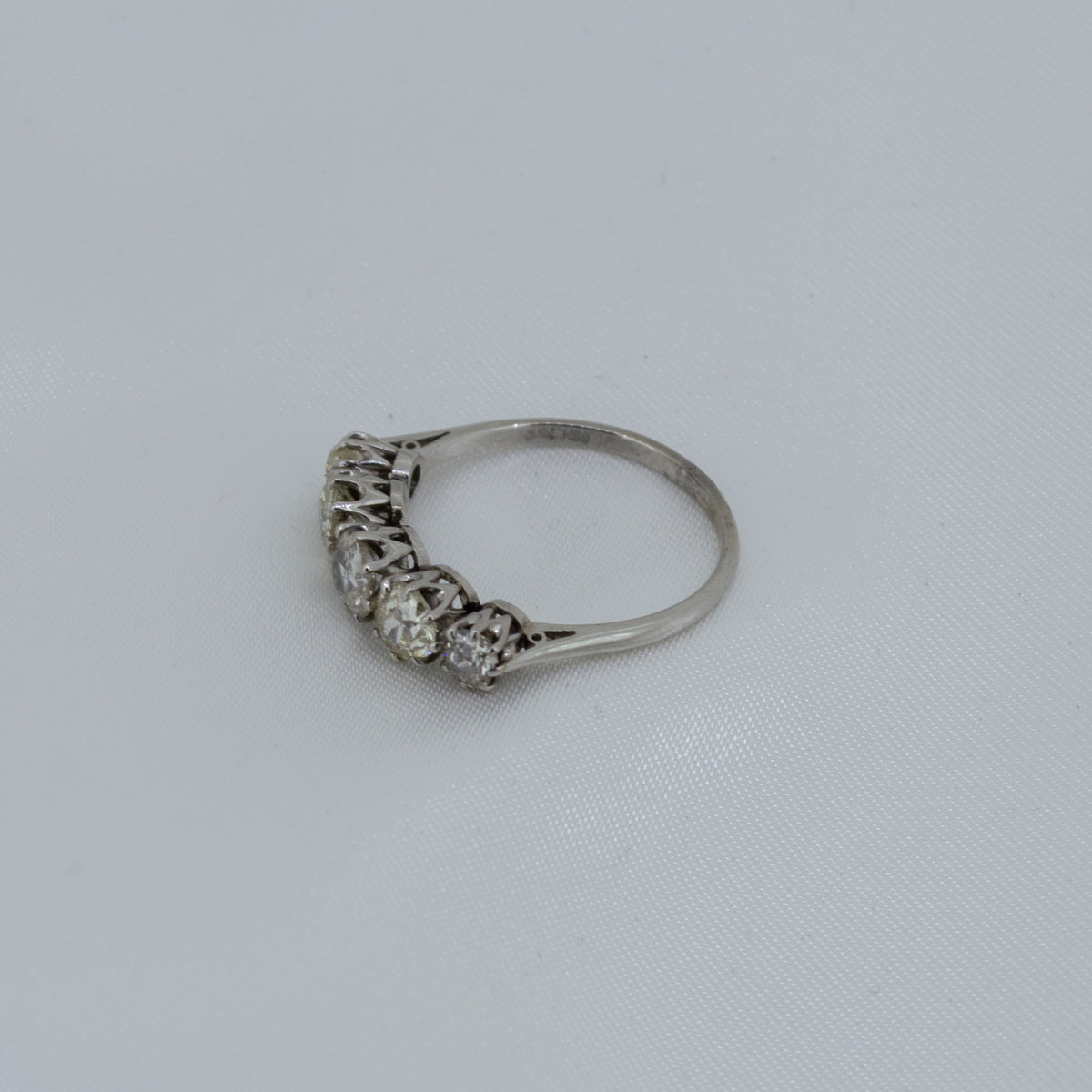 Vintage Five Stone Old-Cut Diamond ring on a Platinum band