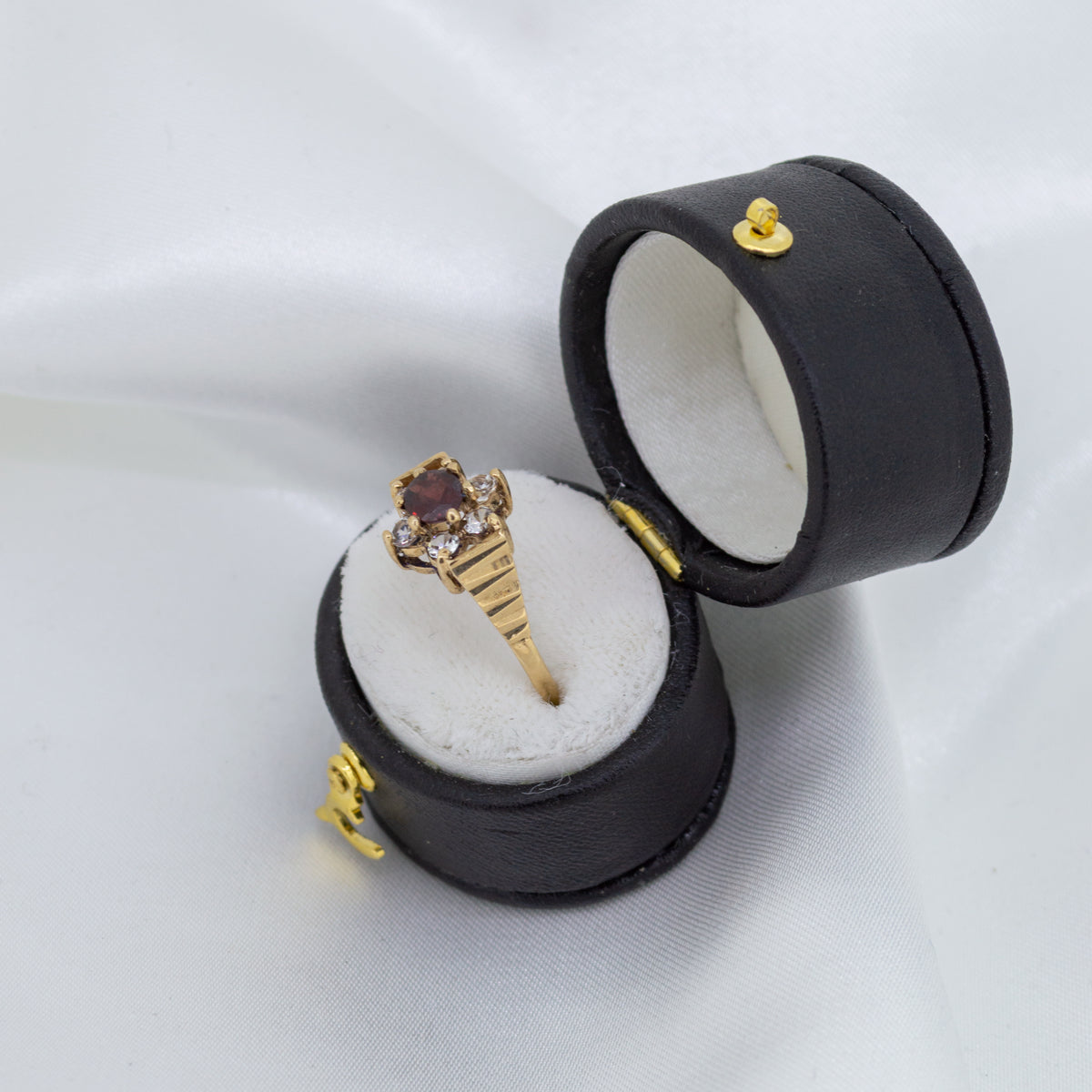 9ct Gold Garnet and Cubic Zirconia Dress Ring