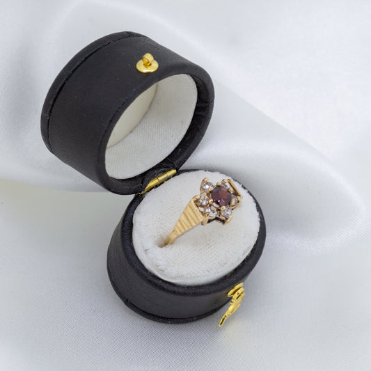 9ct Gold Garnet and Cubic Zirconia Dress Ring