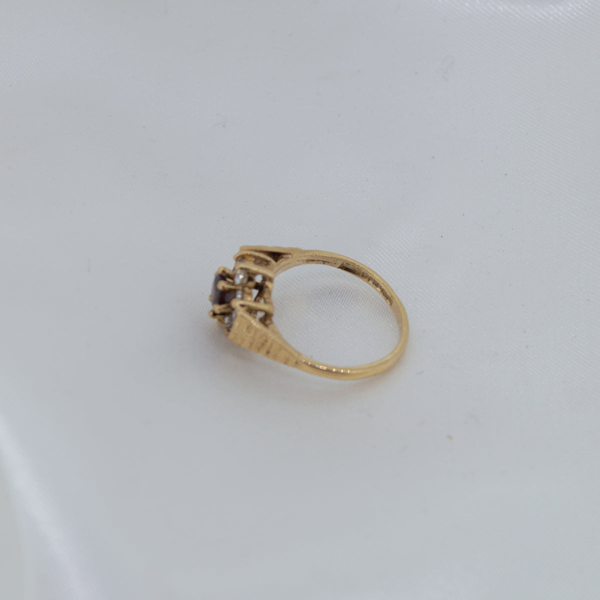 9ct Gold Garnet and Cubic Zirconia Dress Ring
