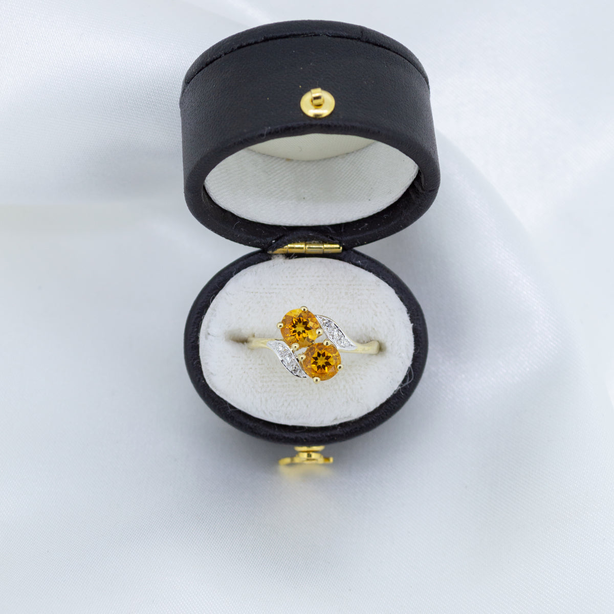 9ct Gold Citrine & Diamond Dress Ring