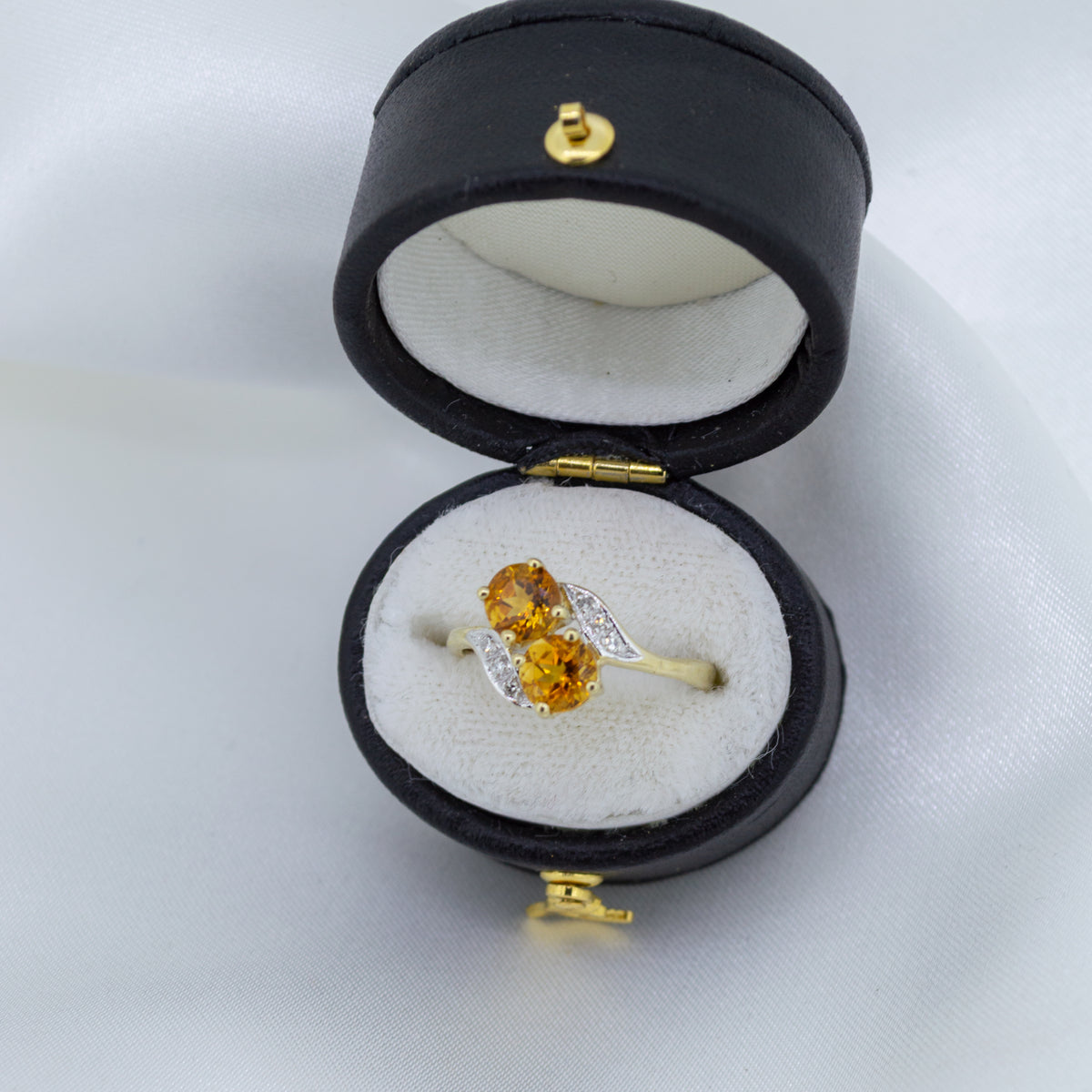 9ct Gold Citrine & Diamond Dress Ring