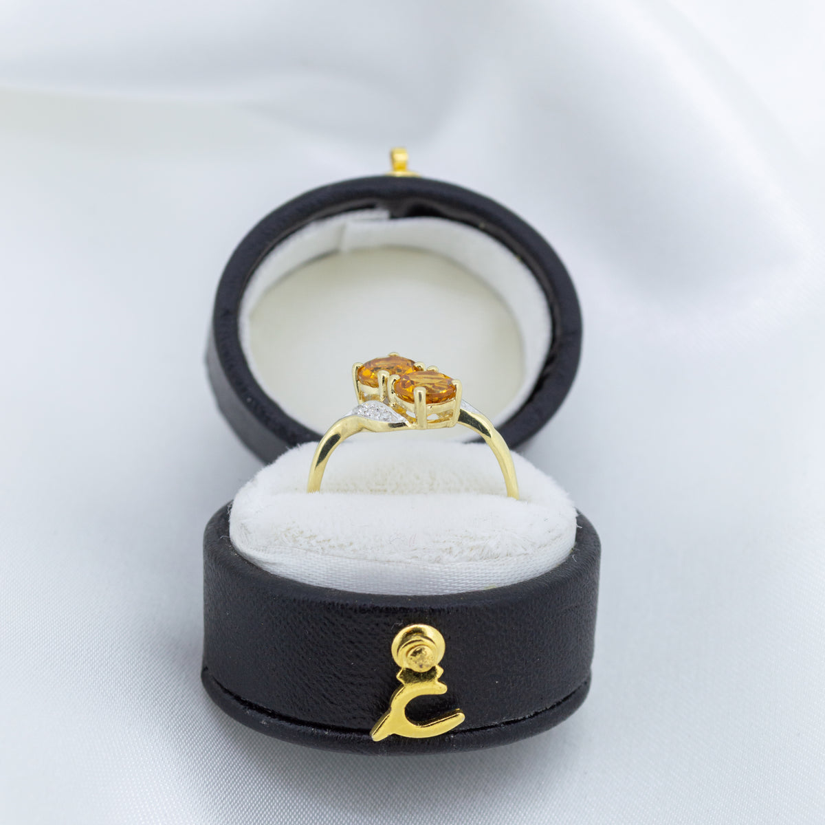 9ct Gold Citrine & Diamond Dress Ring