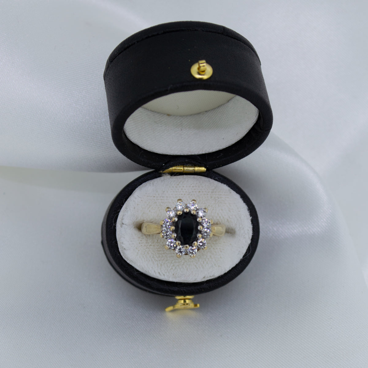 9ct Gold Sapphire & Cubic Zirconia Dress Ring