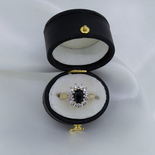9ct Gold Sapphire & Cubic Zirconia Dress Ring