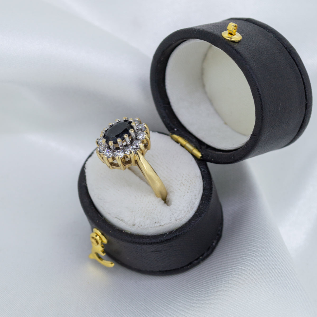 9ct Gold Sapphire & Cubic Zirconia Dress Ring